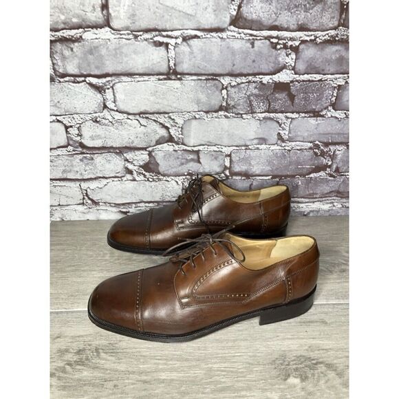 Johnston Murphy Domani Brown Leather Cap Toe Oxfords Shoes Men’s Sz 9M US/42EU main image 15